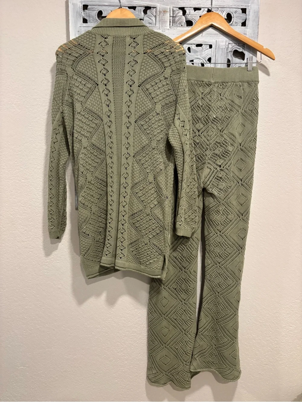 Free People Beach Olive Green Get Away Fauxchet Set Size S